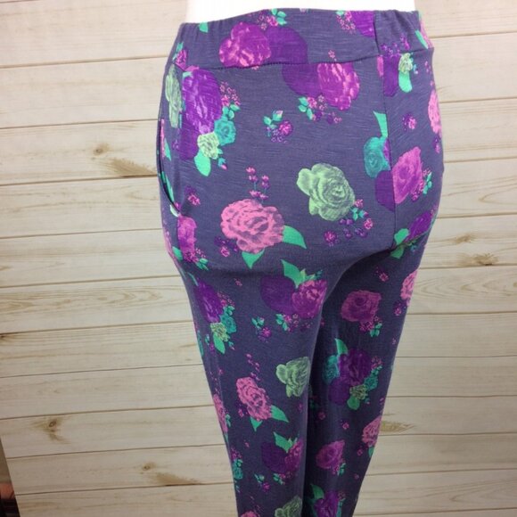Miss Understood Women's purple floral lounge pants sleepwear Sz 10 - Picture 5 of 8